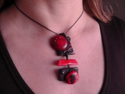 Collier Nouchka rouge et noir